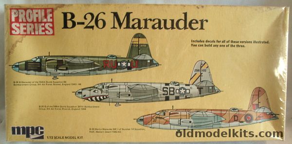 MPC 1/72 B-26 Marauder - 'B' of 554th BS 86 BG 9th AF 1943 / 'B' of 598 BS 397 BG 9th AF 1944 / MK1 No. 14 Sq RAF Desert 1942/43-Profile Series, 2-2004 plastic model kit